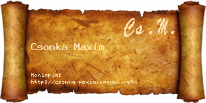 Csonka Maxim névjegykártya