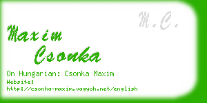 maxim csonka business card